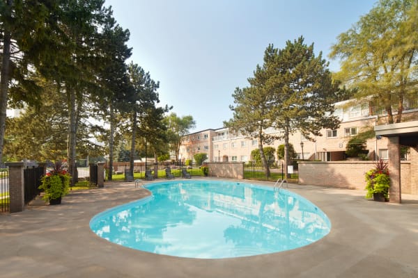 Our apartments in North York, Ontario showcase a beautiful swimming pool