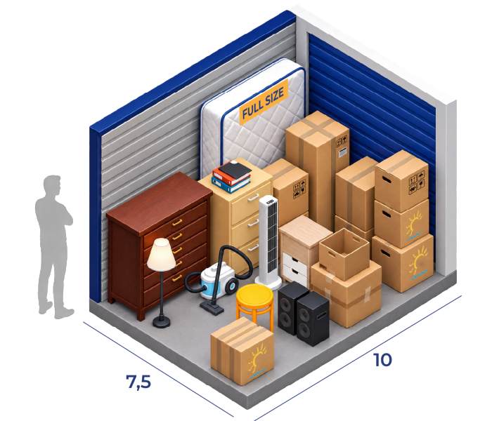 7.5 x 10 unit diagram for Chino Hills Self Storage in Chino Hills, CA