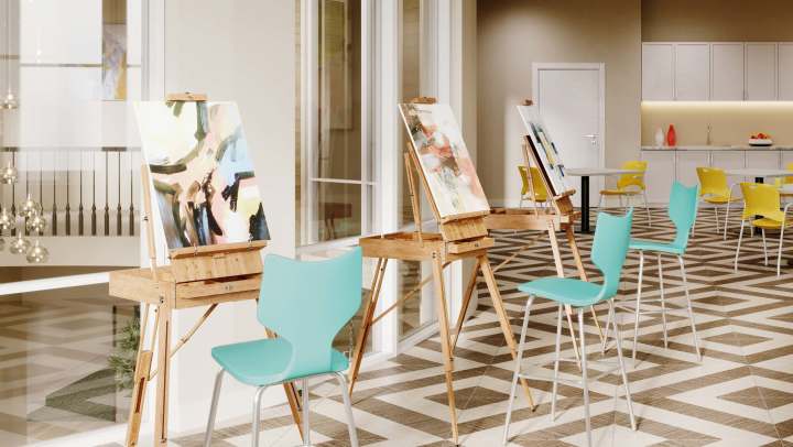 Rendering of an art studio