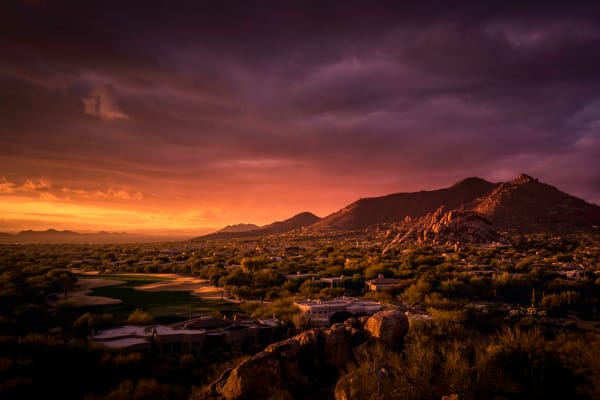 Beautiful night view near TerraLane at Park McDowell in Phoenix, Arizona