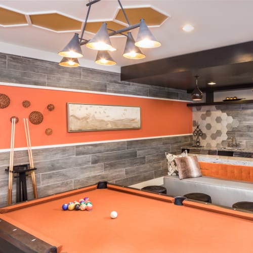 Pool table in the game room at Mosby Ingleside in North Charleston, South Carolina