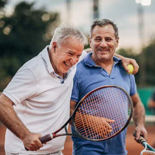 Residents playing tennis near Vintage at Redfield in Reno, Nevada