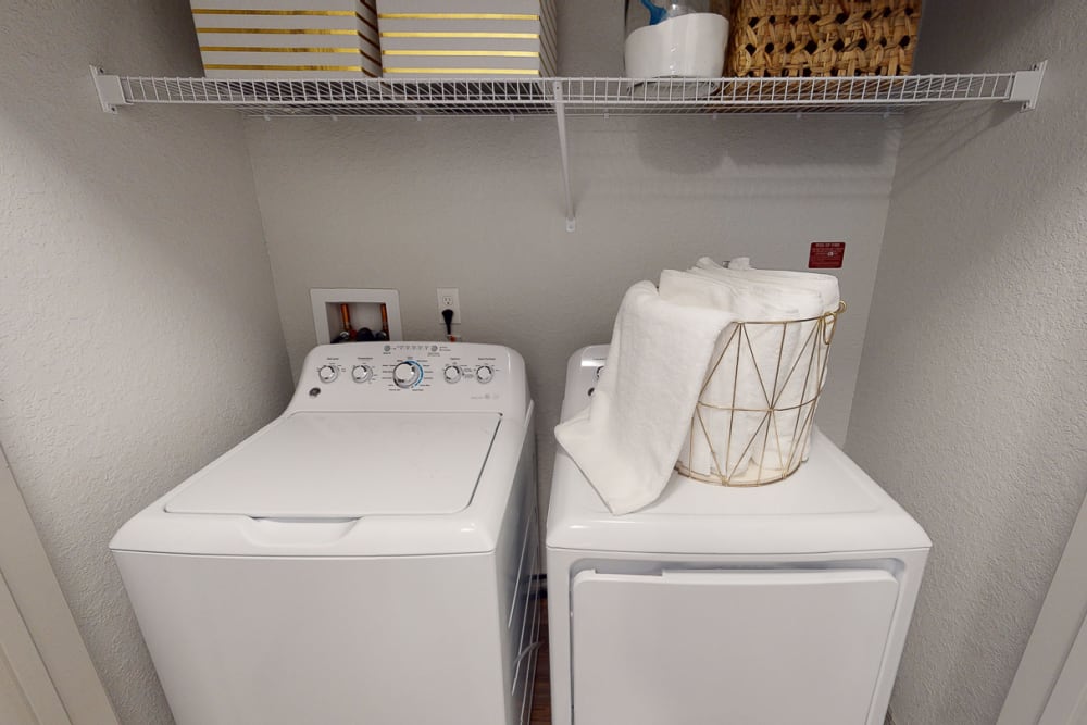 In-home washer and dryer at Integra 289 Exchange in DeBary, Florida