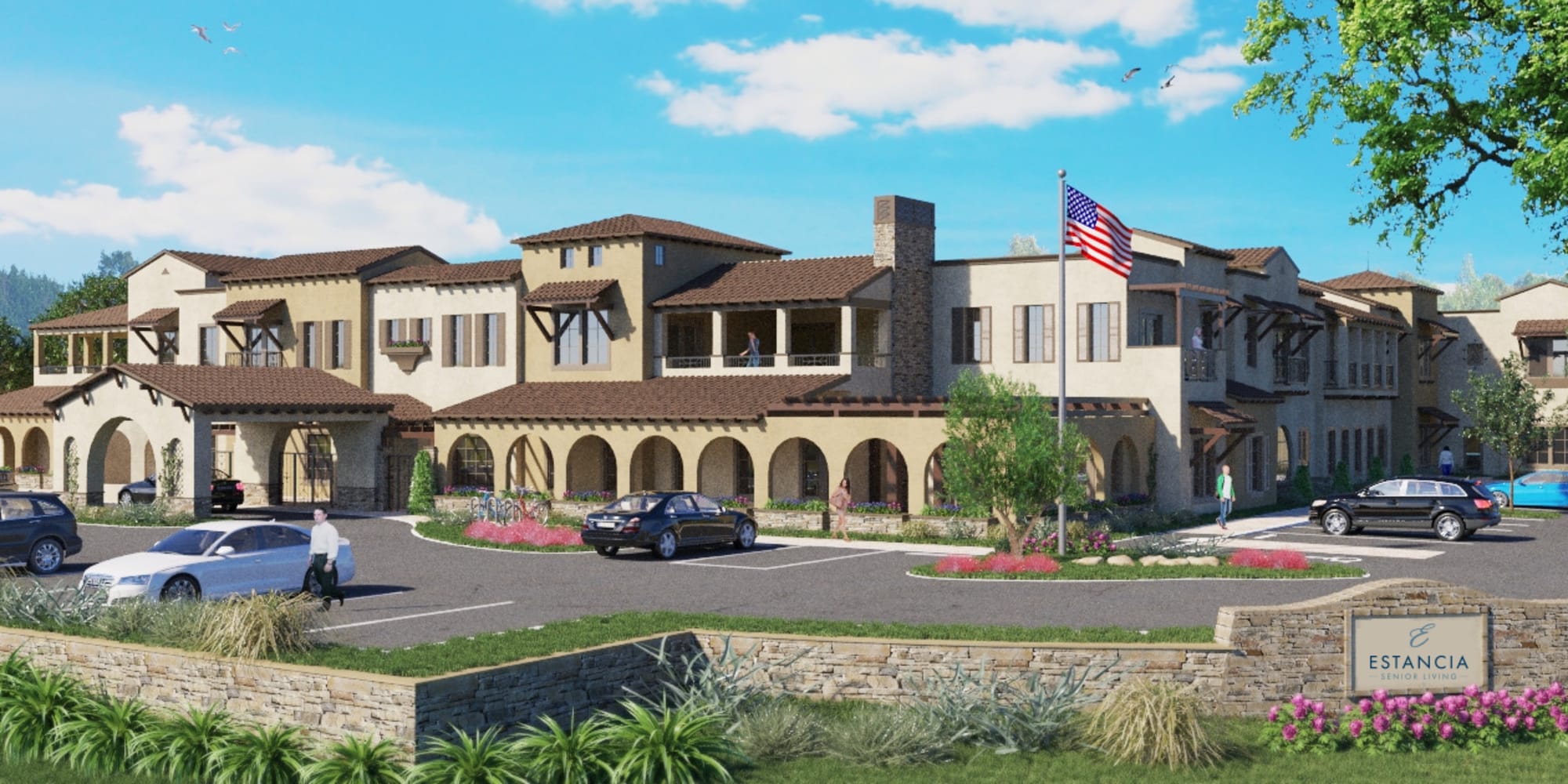Exterior Rendering of Estancia Senior Living in Fallbrook