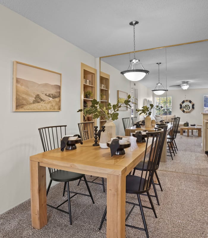 Dining area at The Crest Apartments in El Paso, Texas