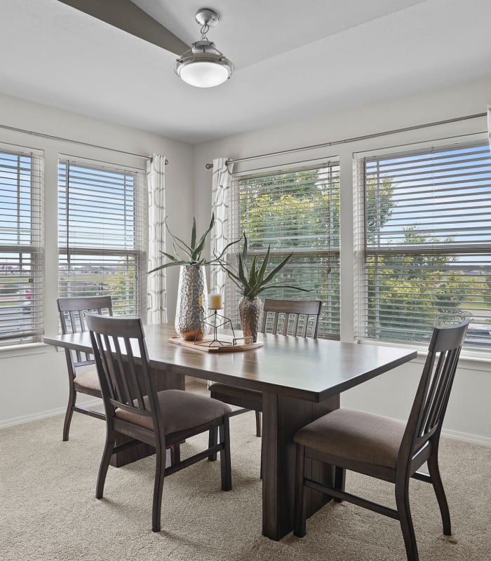 Dining area at Cottages at Abbey Glen Apartments in Lubbock, Texas