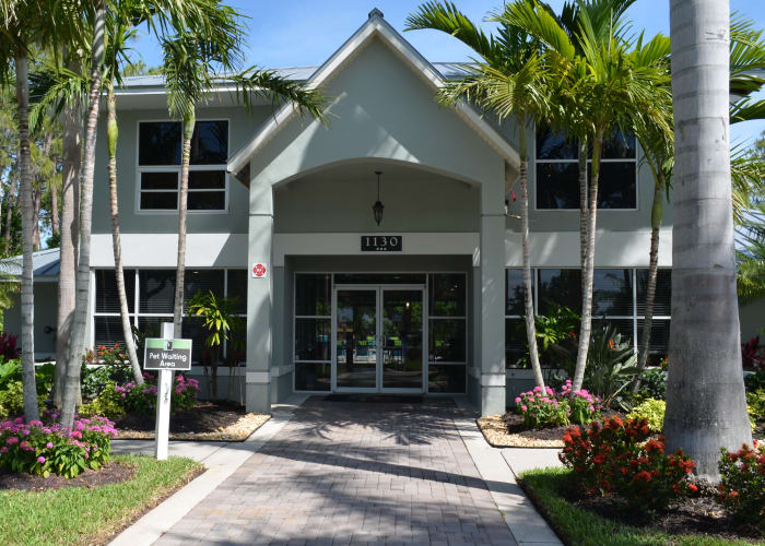 Front entrance at lMeadow Brook Preservein Naples