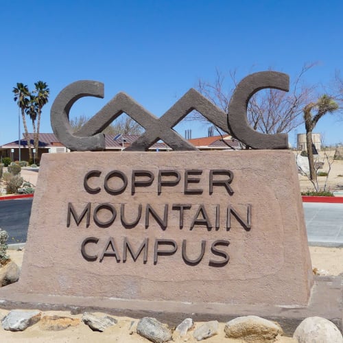 Copper Mountain Campus Sign at Adobe Flats V in Twentynine Palms, California