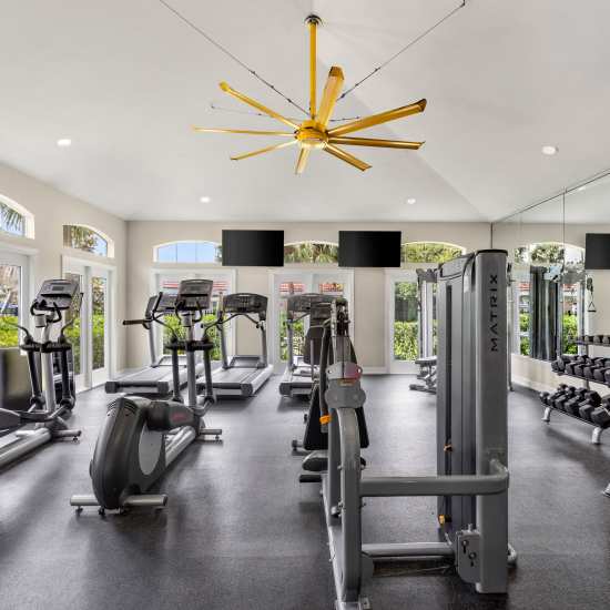 Resident gym at Harbortown Apartments in Orlando, Florida
