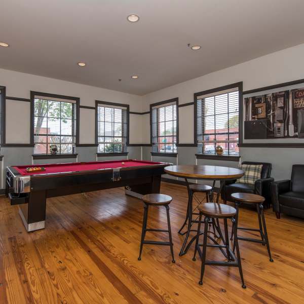 Billiards table in clubhouse at Scotts Edge, Richmond, Virginia