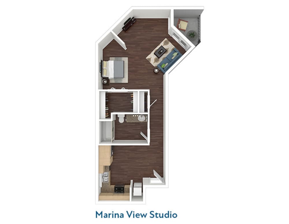 Marina View Studio Floor Plan
