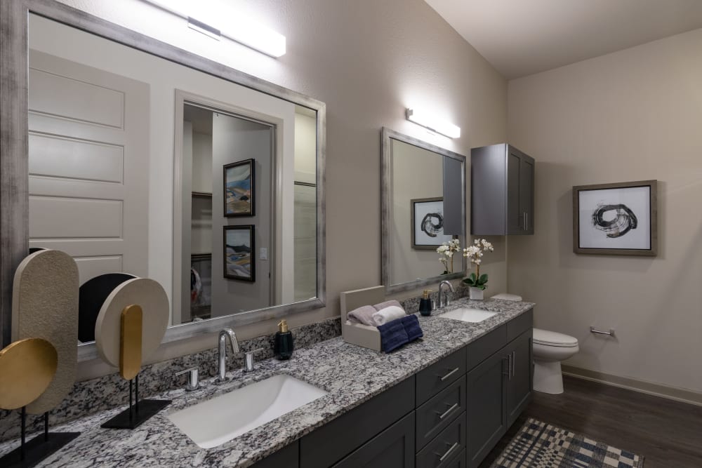 Bathroom in one of our model units at The Reserve at Watermere Woodland Lakes in Conroe, Texas