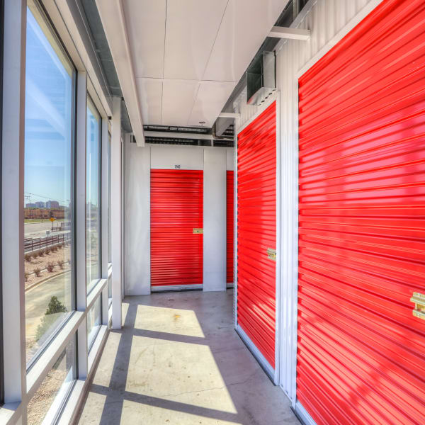 Indoor storage units at StorQuest Self Storage in Aurora, Colorado