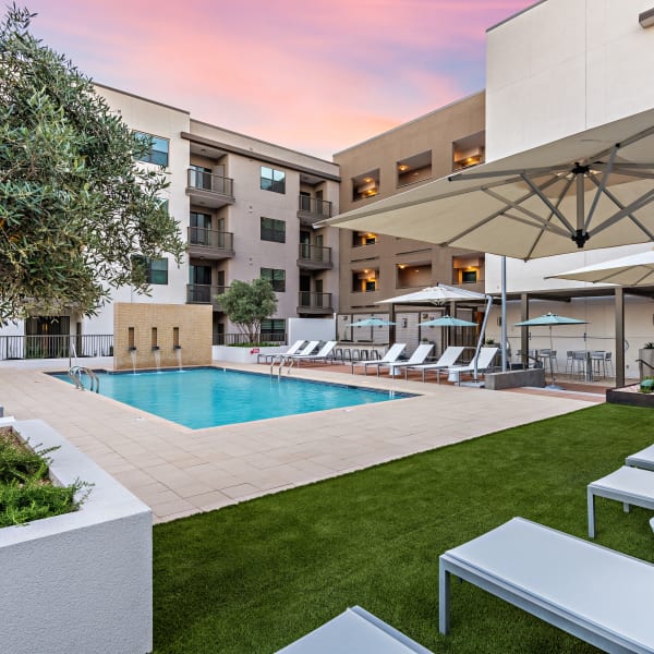 Gorgeous swimming pool area at Capital Place in Phoenix, Arizona