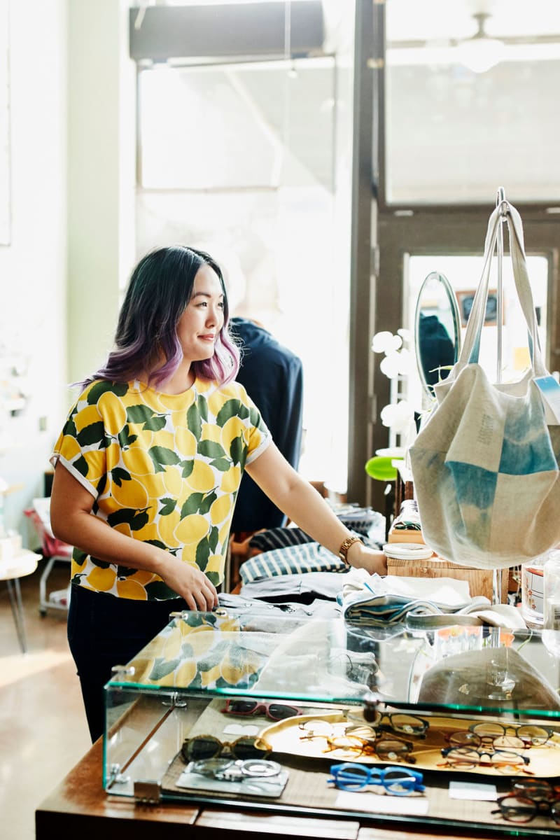 Resident shopping at a local boutique near The Kane in Aliquippa, Pennsylvania