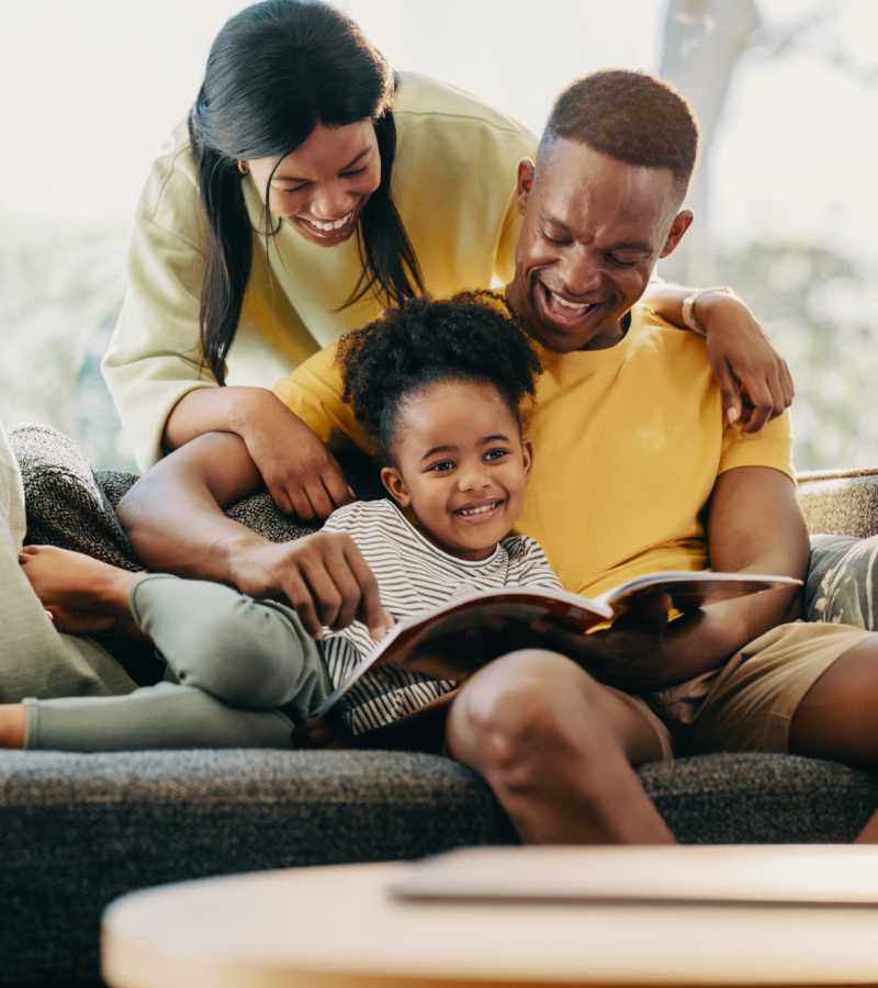 A lovely kid enjoying her story time with her parents at Prosper 83 in Sparks, Nevada