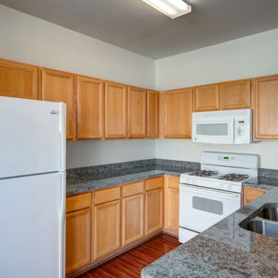 An open kitchen in a home at Thomason Park in Quantico, Virginia