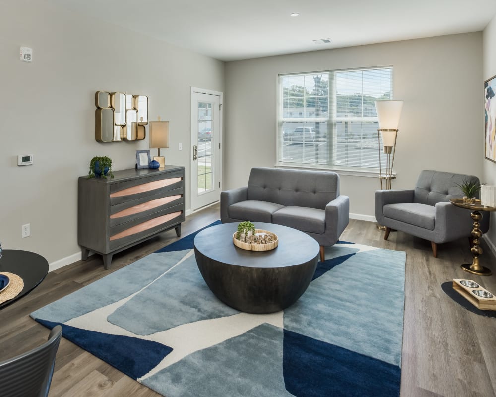 Spacious living room at Eden and Main Apartments | Apartments in Southington, Connecticut
