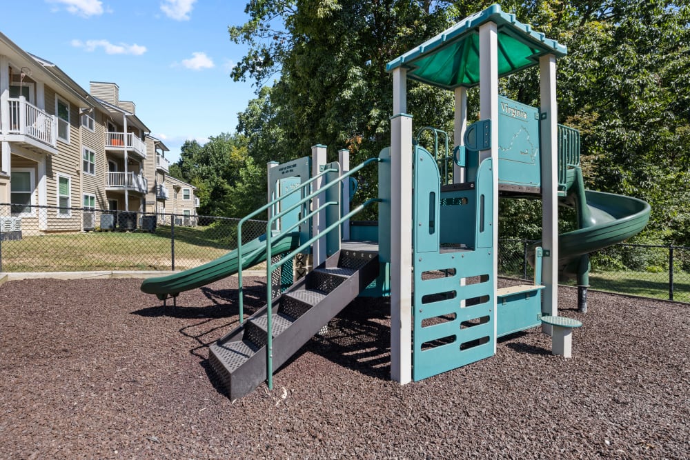 An outdoor playground for children at Springwoods at Lake Ridge in Woodbridge, Virginia