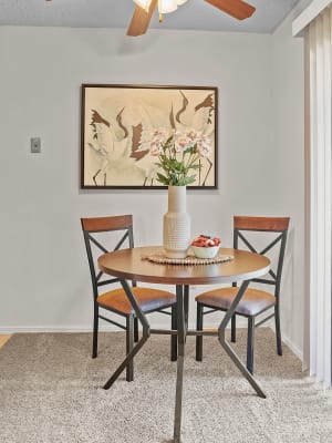 Dining room at Raintree Apartments in Wichita, Kansas