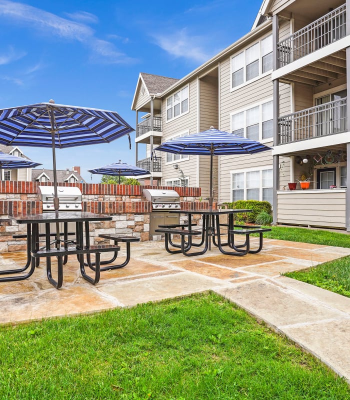 Outdoor fireplace and grilling area of Winchester Apartments in Amarillo, Texas
