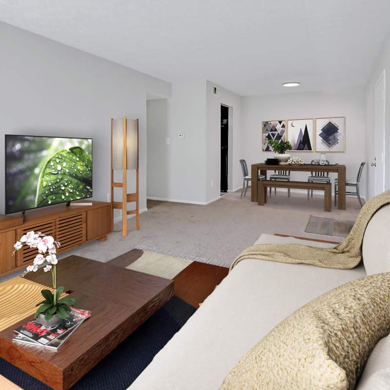 Living room at Eden at Jefferson Crossing in Columbus, Ohio