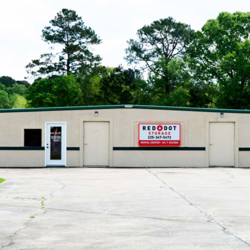 Entrance to the office at Red Dot Storage in Denham Springs, Louisiana