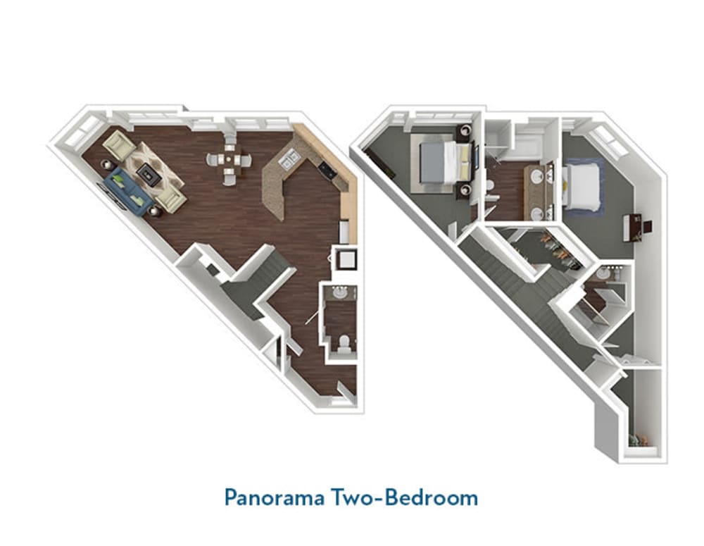 Panorama Two-Bedroom Floor Plan at Esprit Marina del Rey in Marina del Rey, California