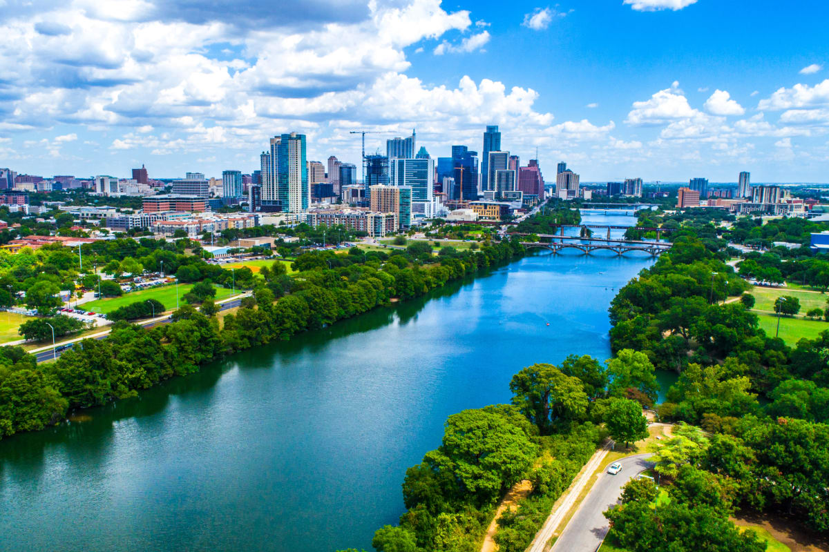Aerial view of Austin, Texas from The Marquis at Brushy Creek
