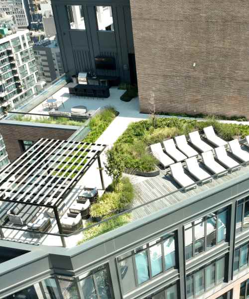 Aerial View at 8 Court Square in Long Island City, New York
