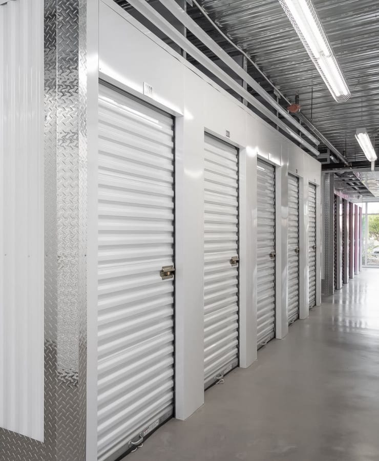 Small indoor units at StorQuest Self Storage in Dallas, Texas