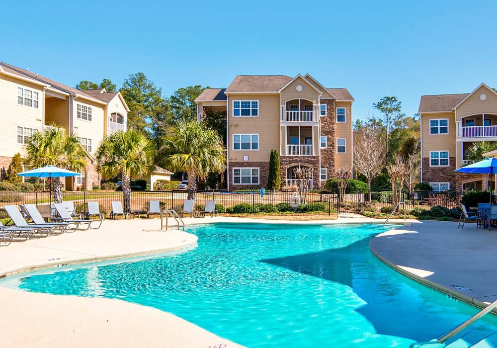 Swimming pool at Highland Hills Apartments in Dothan, Alabama