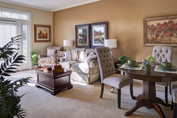 Living space at Waltonwood Providence in Charlotte, NC