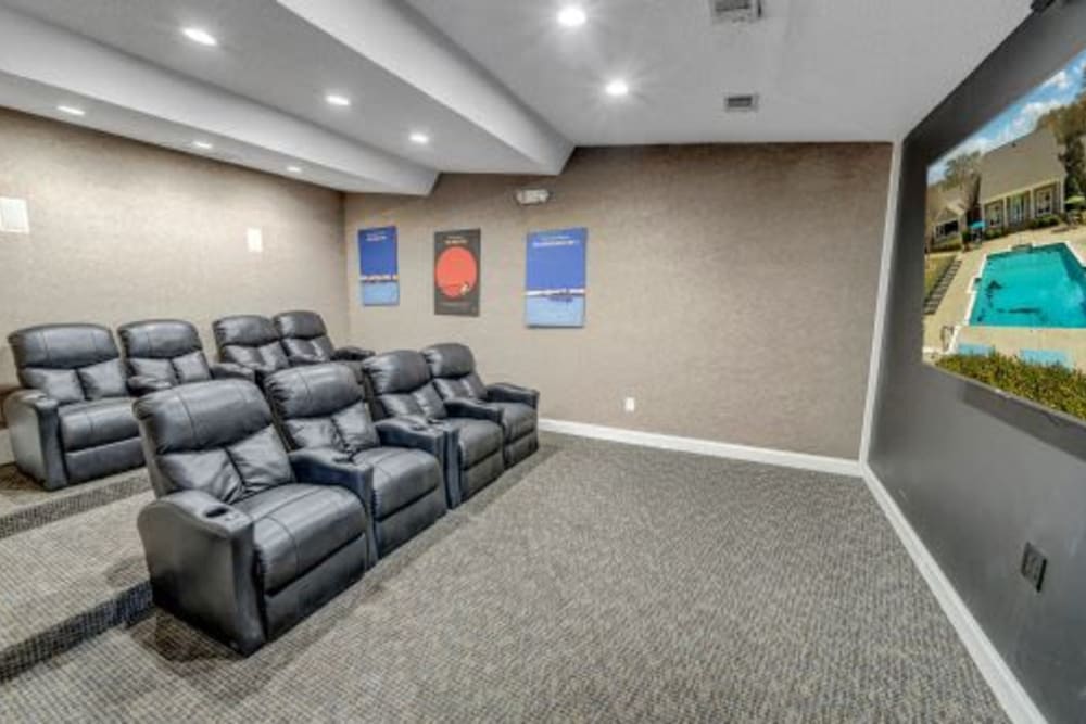 Seating in the movie theater at Brighton Park in Byron, Georgia