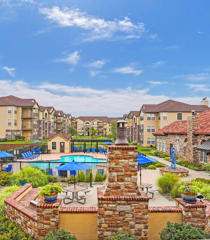 Large swimming pool at Portofino Apartments in Wichita, Kansas