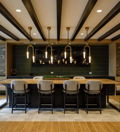 Dining area at The Maximillian at Stonefield in Charlottesville, Virginia