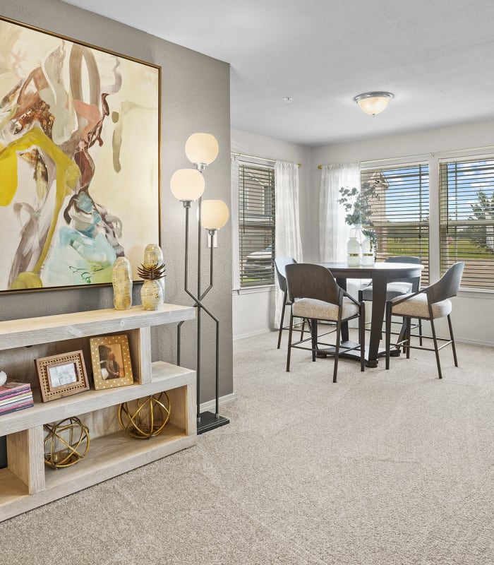 Spacious living room at Cottages at Crestview in Wichita, Kansas