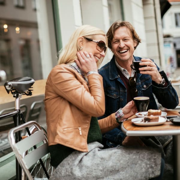 Couple enjoying wine nearby at Allegria at Roseville in Roseville, California