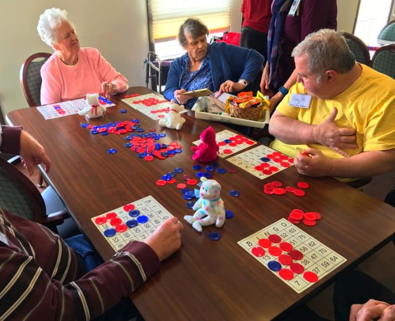 Residents playing bingo at Ebenezer Ridges Campus in Burnsville, Minnesota