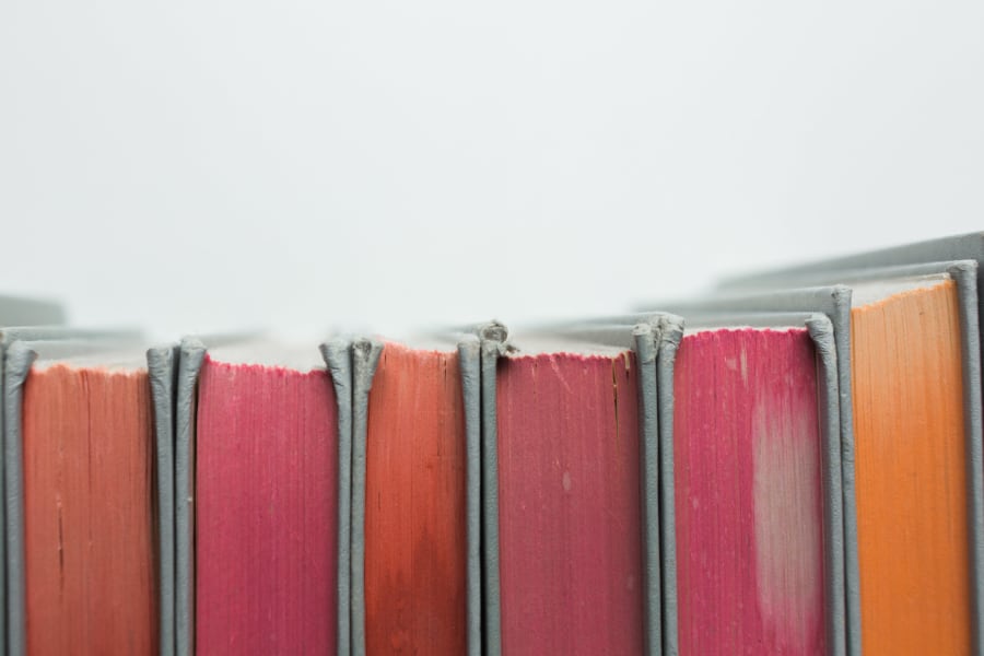 School books on a shelf at Sofi Lake Oswego in Lake Oswego, Oregon