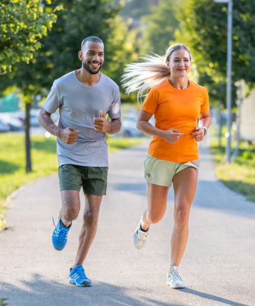 Residents jogging near Granite Creek in Rocklin, California