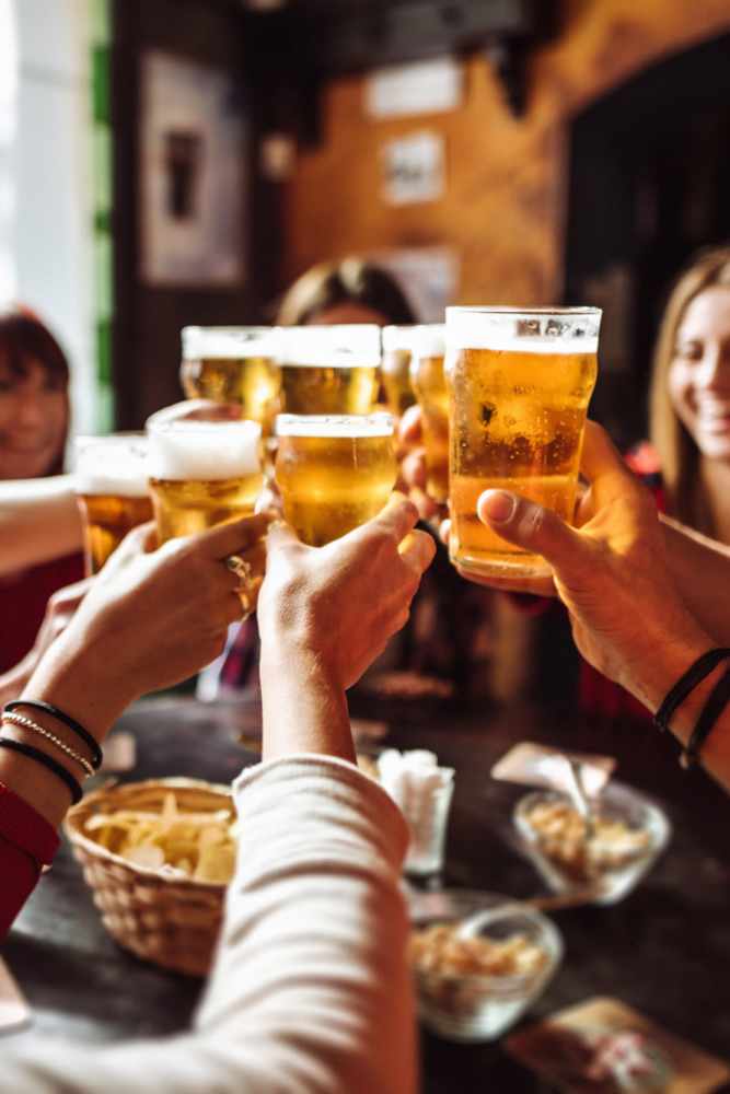 Group of friends out for drinks at Twin Creeks in Antioch, California