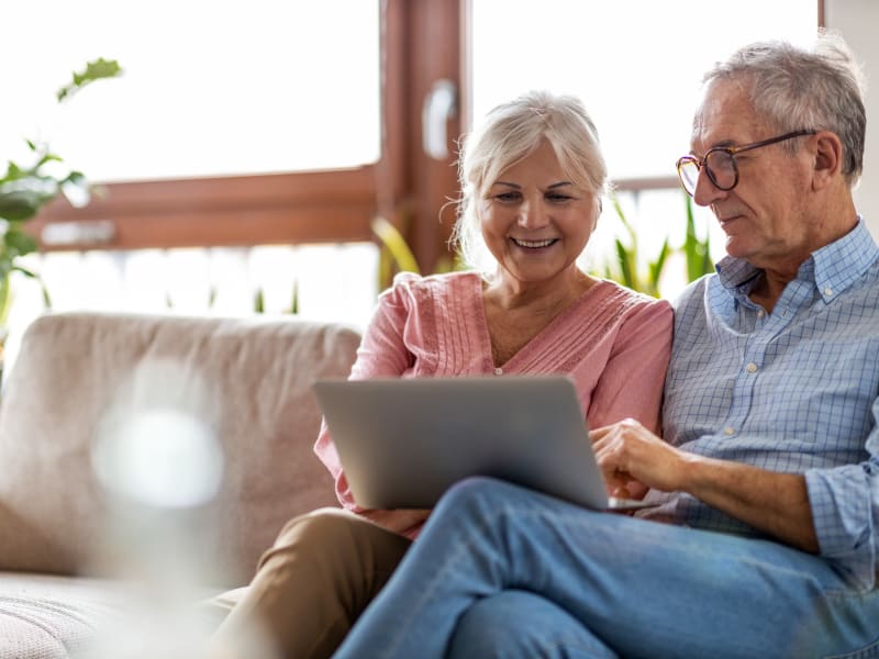 Residents reading the True North Magazines at Garden Place Columbia in Columbia, Illinois. 