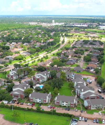 Aerial view of Raintree in Lake Jackson, Texas