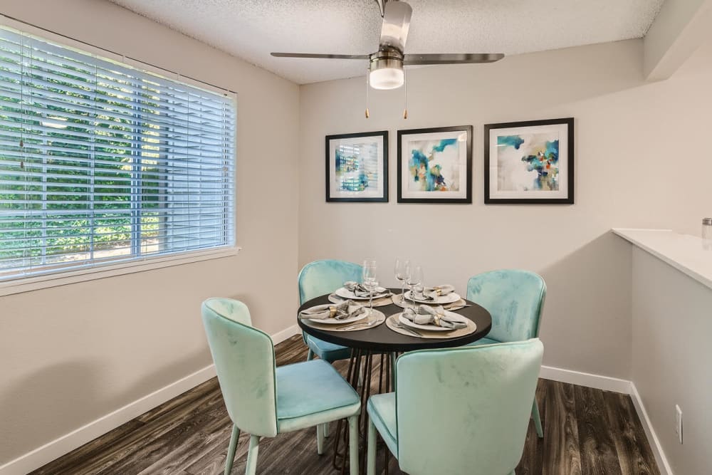 Dining area at Align Apartment Homes in Federal Way, Washington.