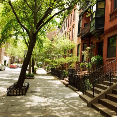 Gorgeous canopy covered sidewalks at 210-220 E. 22nd Street in New York, New York