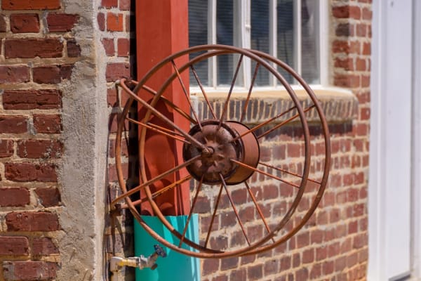 Old school firehose at Hotel Roxy Lofts in Atlanta, Georgia