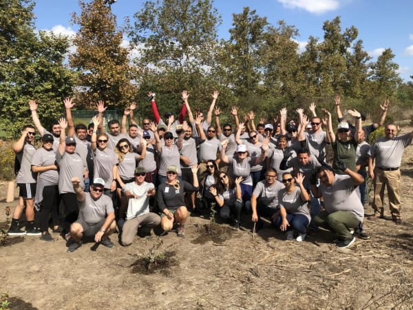 The Sequoia team at a giving back to the community event near K Street Flats Apartment Homes in Berkeley, California