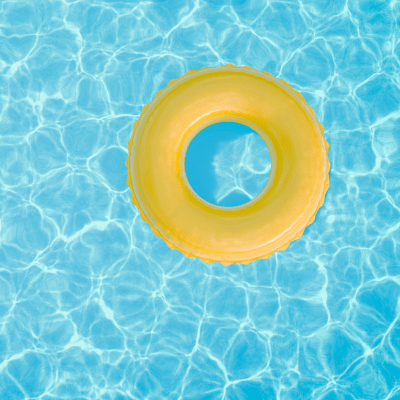 Innertube floating in the refreshing swimming pool at BB Living in Scottsdale, Arizona