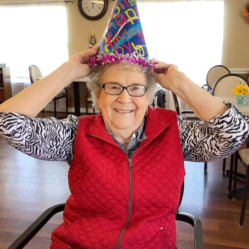 Happy Birthday resident Canoe Brook Assisted Living in Duncan, Oklahoma